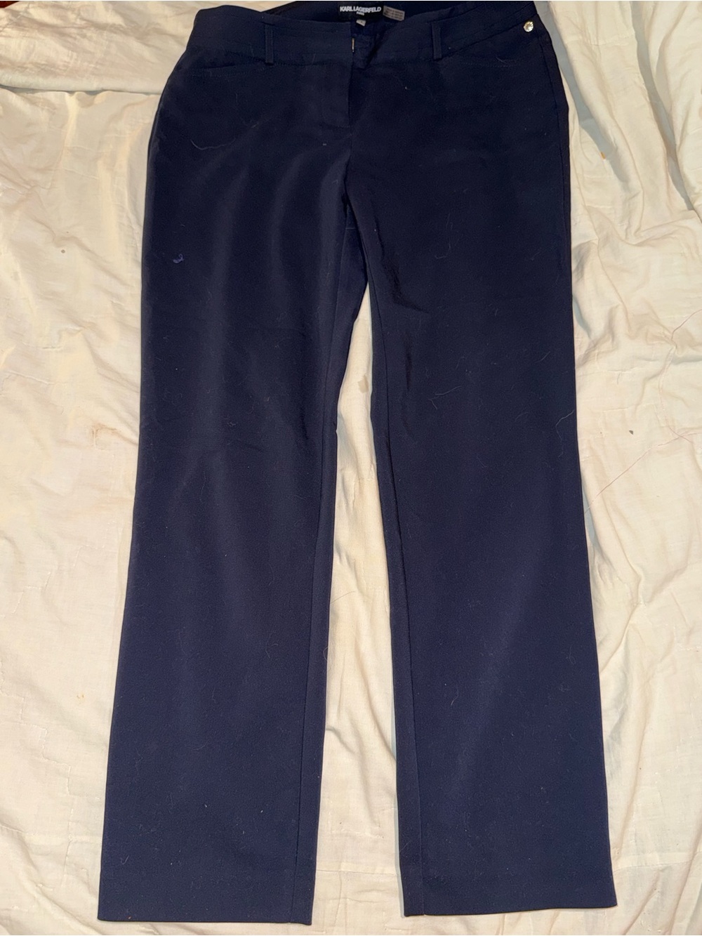 Karl Lagerfeld Paris Navy Straight Leg Dress Pants Size 4